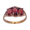 Vintage Three Stone Garnet Ring 2.11 Carat TW 10K Gold angle