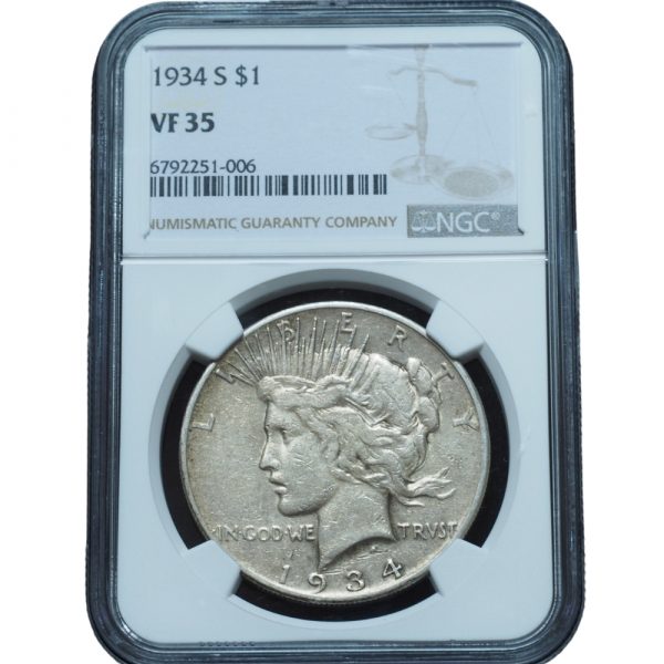 1934 S Peace Dollar VF35 NGC