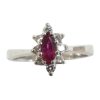 .57 ctw Ruby & Diamond Halo Ring 14k White Gold