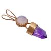 Amethyst and Moonstone Unique Handcrafted Pendant 14K Gold side