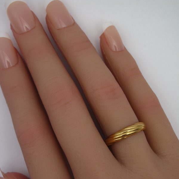 Twisted Pattern Eternity Stack Band Ring 18K Yellow Gold Lifestyle