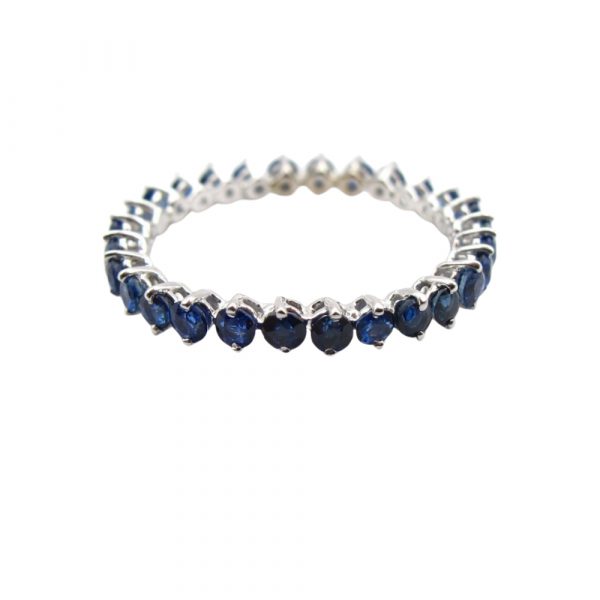 1 Carat Sapphire Eternity Band White Gold