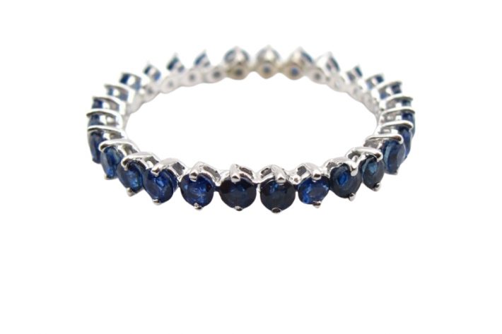 1 Carat Sapphire Eternity Band White Gold