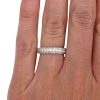 1 carat Pave Diamond Wedding Band White Gold Worn