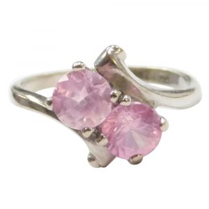 1.30 ctw Pink Sapphire BYpass Ring 10k White Gold