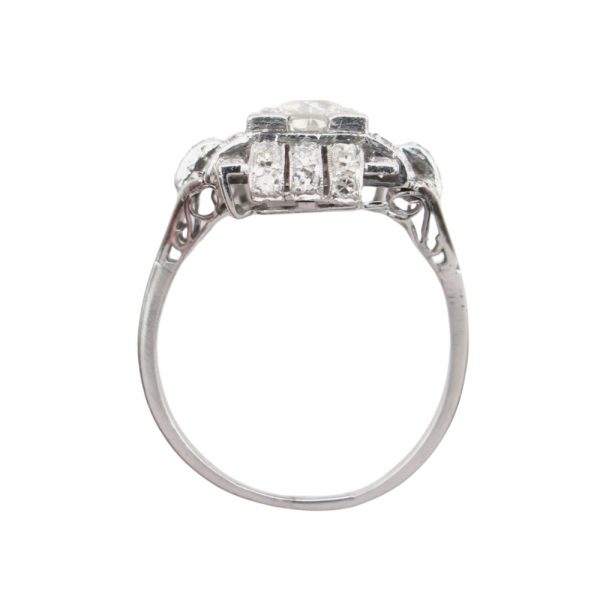 Art Deco 1.50 ct Diamond Platinum Engagement Ring Profile