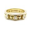 Bezel and Bead Diamond Yellow Gold Band