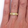 Bezel and Bead Diamond Yellow Gold Band Worn