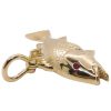 Custom Red Snapper Detailed Fish Pendant 0.03ct Ruby Eye 14K Yellow Gold Mouth