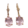 Morganite Dangle Earrings 4.90 Carat 14K Yellow Gold