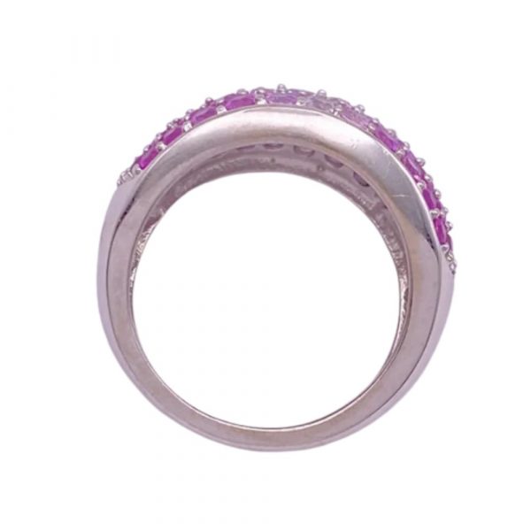 Ombré Pink Sapphire Ring 14K White Gold 5.90 Carat TW top