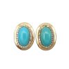 Persian Turquoise Diamond Halo Earrings