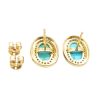 Persian Turquoise Diamond Halo Earrings Back