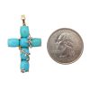 Persian Turquoise Diamond Vine Cross Pendant Size