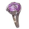 Pink Sapphire Solitaire Vintage Ring 2.60 Carat 10K White Gold side