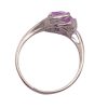 Pink Sapphire Solitaire Vintage Ring 2.60 Carat 10K White Gold top view