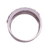 Pink Sapphire and Diamond Wide Band Ring 14K White Gold 1.02 Carat TGW top view