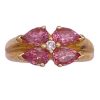 Pink Tourmaline and Diamond Ring 14K Gold 2.64 Carat TGW, Flower Design