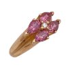 Pink Tourmaline and Diamond Ring 14K Gold 2.64 Carat TGW, Flower Design side