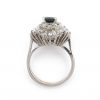 Sapphire Diamond Baguette Ballerina Ring White Gold Profile