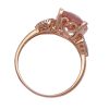 Sweet Cushion Cut Peach Morganite and and Diamond Ring 4.85 Carats TGW 14K Rose Gold top