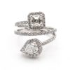 Toi Et Moi Halo Engagement Ring 1.50 carats White Gold