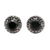 0.50ctw Black Diamond Halo Stud Earrings 10K