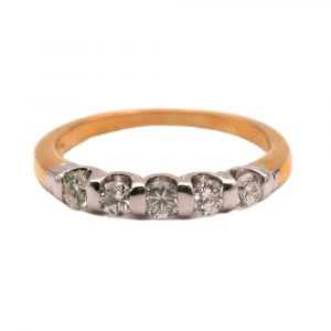 0.50ctw Diamond 5-Stone Band Ring 14K Two-Tone