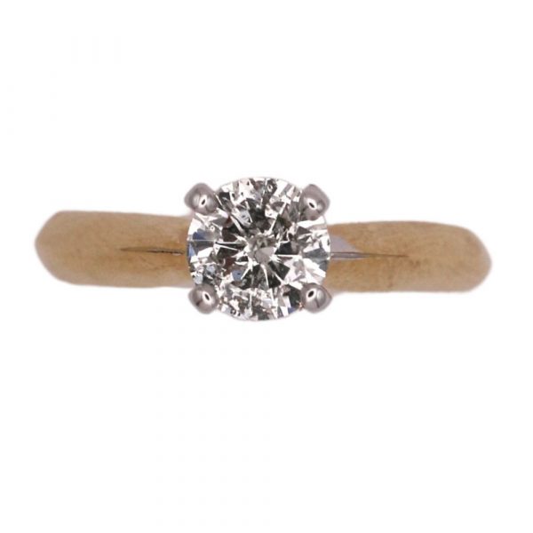 0.73ct Round Brilliant Solitaire Ring 14K Two-Tone