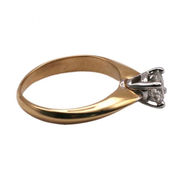 0.73ct Round Brilliant Solitaire Ring 14K Two-Tone side