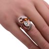 1.29ctw Retro Lucky Eye Diamond & Ruby Ring 14K worn