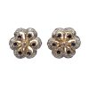 1.62ctw Sapphire and Diamond Flower Stud Earrings 14K