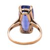 15.85ct Vintage Fancy Cut Lab Sapphire Solitaire Ring 10K back