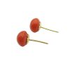 18K Red Coral Button Stud Earrings Side