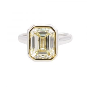 3 carat Yellow Emerald Diamond Solitaire