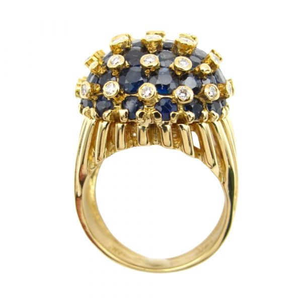 4.50 carat Sapphire Diamond Ring 18k Gold Profile