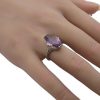 Art Deco Amethyst Ring 14K White Gold Filigree worn