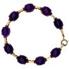 53.37ctw Amethyst Cabochon Line Bracelet 14K