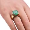 8.65ctw Emerald and Diamond Ring 14K worn