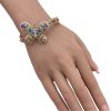 Colorful Three Dimensional Butterfly Bangle Bracelet Yellow Gold Worn