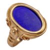 Lapis Lazuli Vintage Ring 18K Gold side