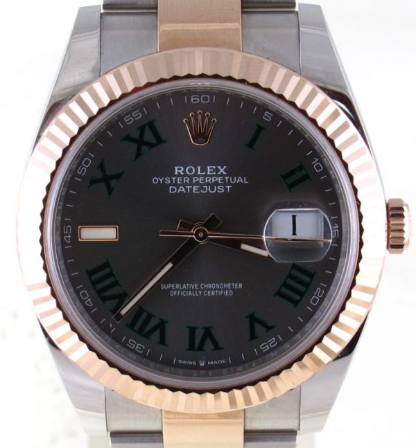 Like New Rolex 41MM Rose Gold And Stainless Steel Datejust (2021) Model 126331 Front Close