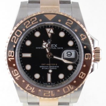 Pre-Owned Rolex 40MM GMT Master II Rootbeer Rose Gold And Stainless (2024) Model 126711CHNR