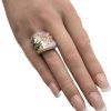 Mother of Pearl Diamond Gemstone Butterfly Ring Rose Gold Worn