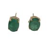 Natural Emerald 2.44ctw Oval Stud Earrings 14K