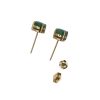 Natural Emerald 2.44ctw Oval Stud Earrings 14K Top & Backs