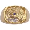 Nautical Fishing Sailfish Mens Ring Gold