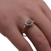 Victorian 0.75ct Cushion Cut Diamond Ring Platinum & 18K worn