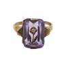 Victorian Amethyst and Diamond Flower Inlay Ring Front