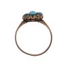 Victorian Era Persian Turquoise and Seed Pearl Ring 10K top